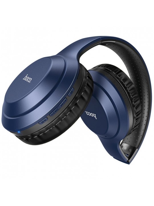 Wireless Ακουστικά Stereo Hoco W30 Fun Μove V5.0 Μπλε με Μικρόφωνο, υποδοχή Micro SD, AUX & Πλήκτρα Ελέγχου