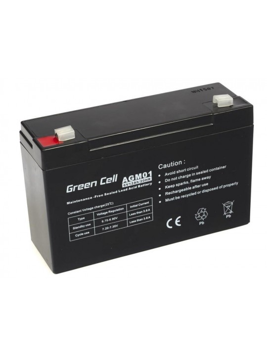 Μπαταρία για UPS Green Cell AGM01 AGM (6V 12Ah) 1.84kg 151mm x50mm x 94mm