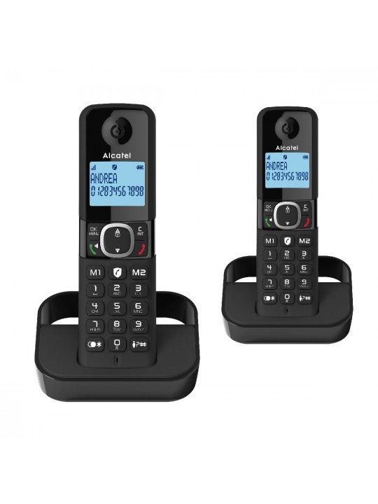 Ασύρματο Ψηφιακό Τηλέφωνο Alcatel F860 DUO  με Ανοιχτή Ακρόαση και Δυνατότητα Αποκλεισμού Κλήσεων  Μαύρο