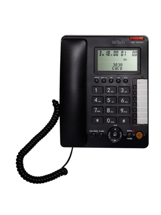 Σταθερό Ψηφιακό Τηλέφωνο WiTech WT-3010B με Ανοιχτή Ακρόαση  Μαύρο