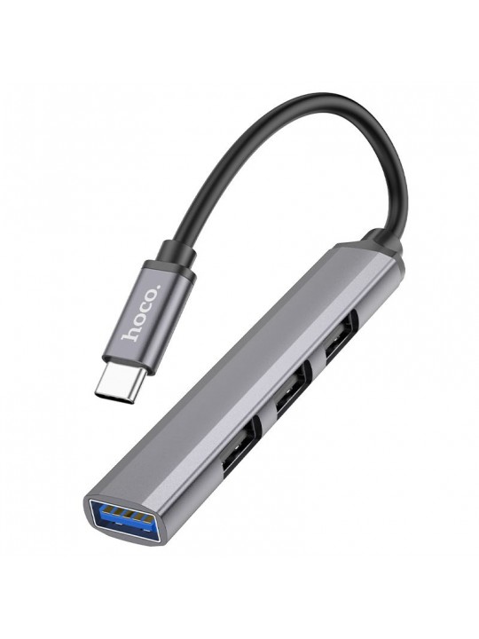 Hub USB-C Hoco HB26 USB3.0+3xUSB2.0 Γκρι