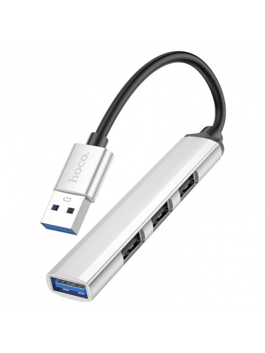 Hub USB Hoco HB26 USB3.0+ 3xUSB2.0 Ασημί