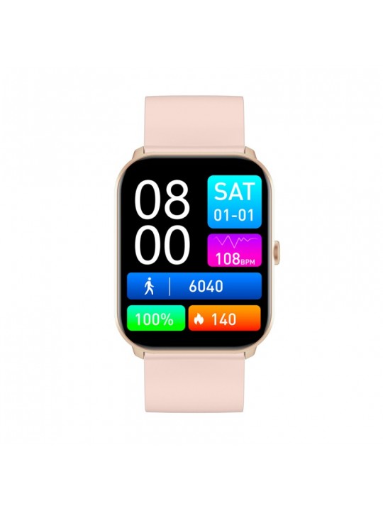 Maxcom Smartwatch Fit FW36 Aurum SE 220mAh Ροζ Χρυσό Silicon Band