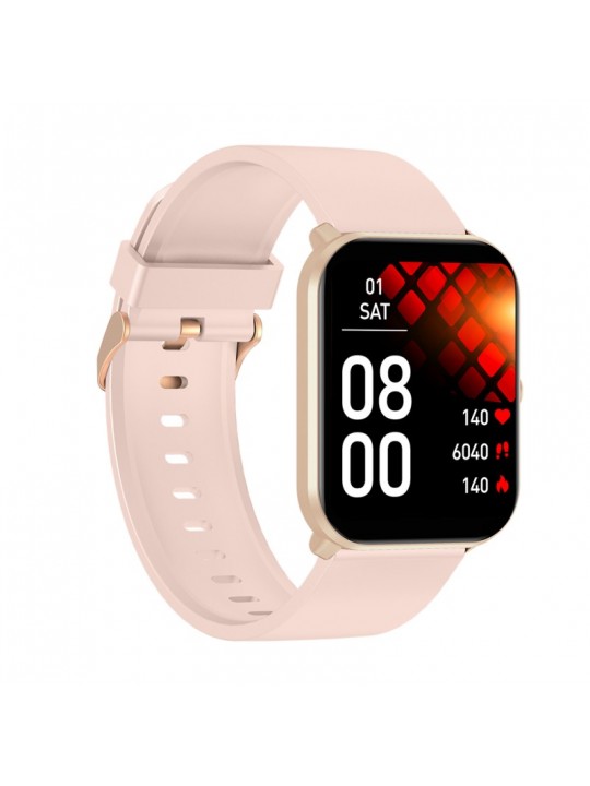 Maxcom Smartwatch Fit FW36 Aurum SE 220mAh Ροζ Χρυσό Silicon Band
