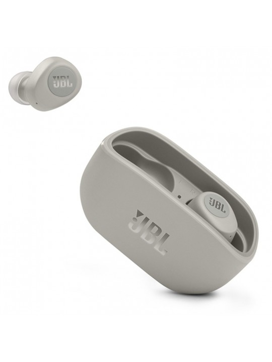 Bluetooth Hands Free JBL Wave 100TWS  In-ear με 20 ώρες Αυτονομία Deep Bass Sound με Θήκη Φόρτισης Ivory