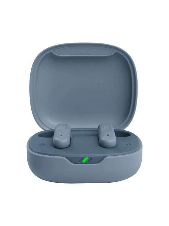 Bluetooth Hands Free JBL Vibe 300TWS In-ear TWS με 20 ώρες Αυτονομία IPX2, Deep Bass Sound Μπλε