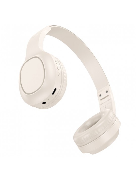 Wireless Ακουστικά Stereo Hoco W46 Charm V5.3 200mAh AUX Λευκά