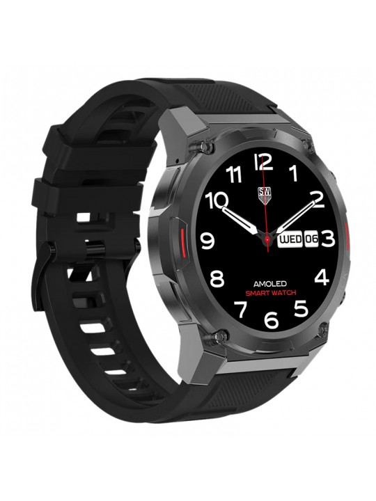 Smartwatch Maxcom FW63 Cobalt Pro IP68 400mAh με 1.95” AMOLED Silicon Strap 22mm
