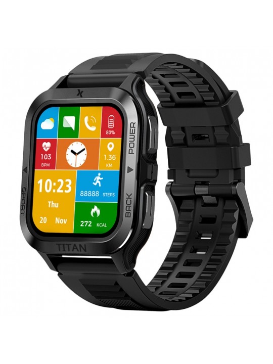 Smartwatch Maxcom FW67 Titan Pro IP69K 360mAh με 1.85” IPS Gorilla Glass 22mm Silicon Band Graphite με Δυνατότητα Κλήσεων