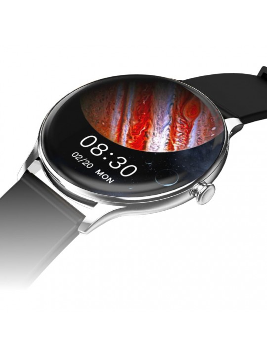 Smartwatch Maxcom FW48 Vanad IP67 200mAh με 1.32” AMOLED Ecoleather Band Μαύρο