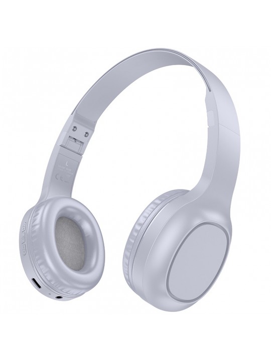 Wireless Ακουστικά Stereo Hoco W46 Charm V5.3 200mAh AUX Light Blue Gray