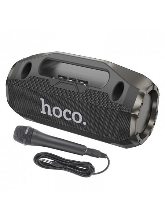 Φορητό Ηχείο Wireless Hoco HA3 Drum TWS BT 5.0 4000mAh 2x10W με USB Micro SD και Ενσύρματο Μικρόφωνο Μαύρο
