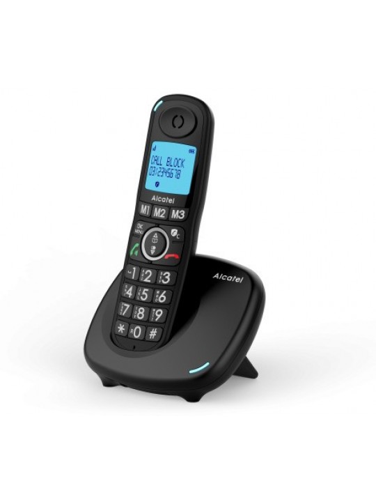 Ασύρματο Ψηφιακό Τηλέφωνο Alcatel XL535 με Μεγάλα Πλήκτρα Aνοιχτή Aκρόαση Πλήκτρο Αποκλεισμού Κλήσεων και LED Οθόνη Μαύρο