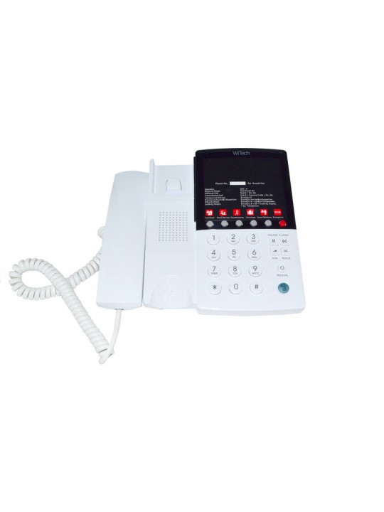 Τηλεφωνική Συσκευή Ξενοδοχειακού Τύπου Witech WT-5006 Λευκό με Ενεργό Emergency Button και Ανοιχτή Συνομιλία