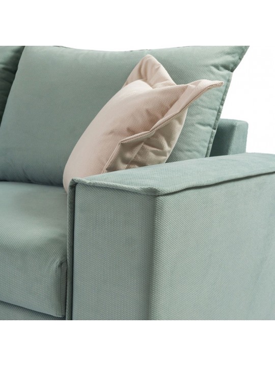 Γωνιακός καναπές δεξιά γωνία Romantic pakoworld ύφασμα Ciel-Cream 290x235x95εκ