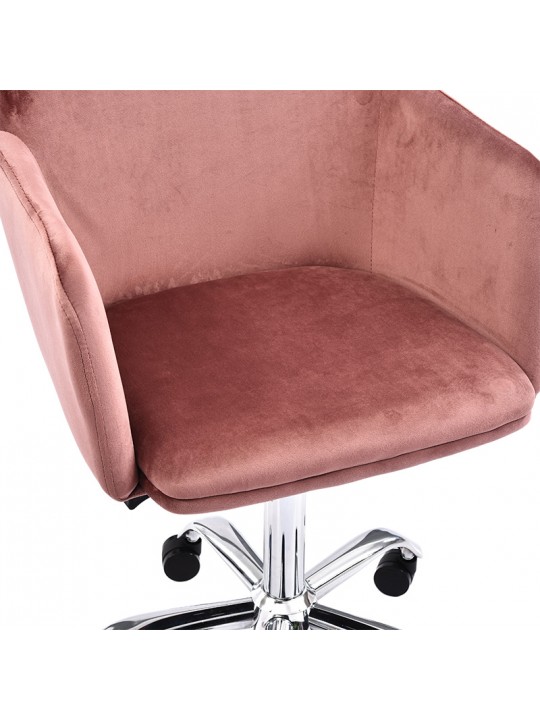 Καρέκλα γραφείου εργασίας Xever pakoworld βελούδο ροζ