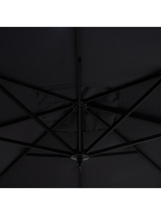 Ομπρέλα κρεμαστή 360 μοιρών Raffaella pakoworld αλουμινίου 3x3m ανθρακί