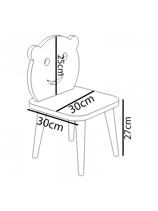 Παιδική καρέκλα Jerry pakoworld λευκό-φυσικό 30x30x52εκ
