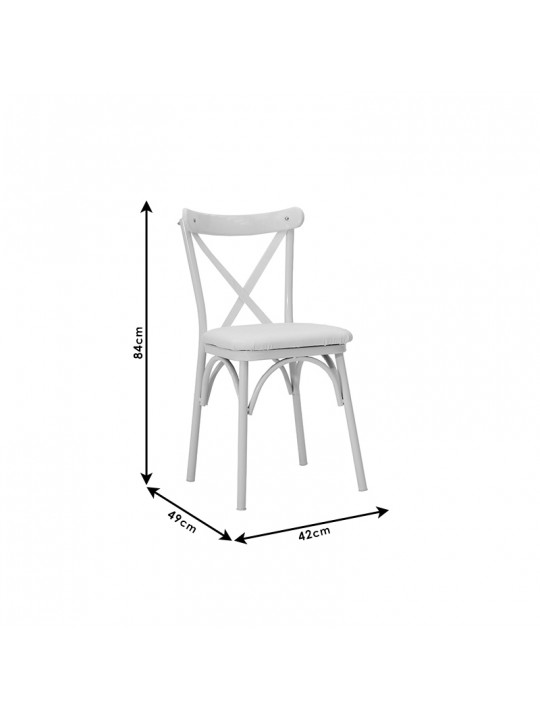 Καρέκλα Ruby pakoworld λευκό-λευκό πόδι
