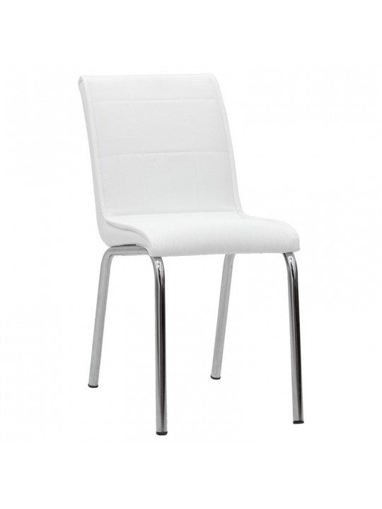 Καρέκλα Avante pakoworld PU λευκό-πόδι χρωμίου