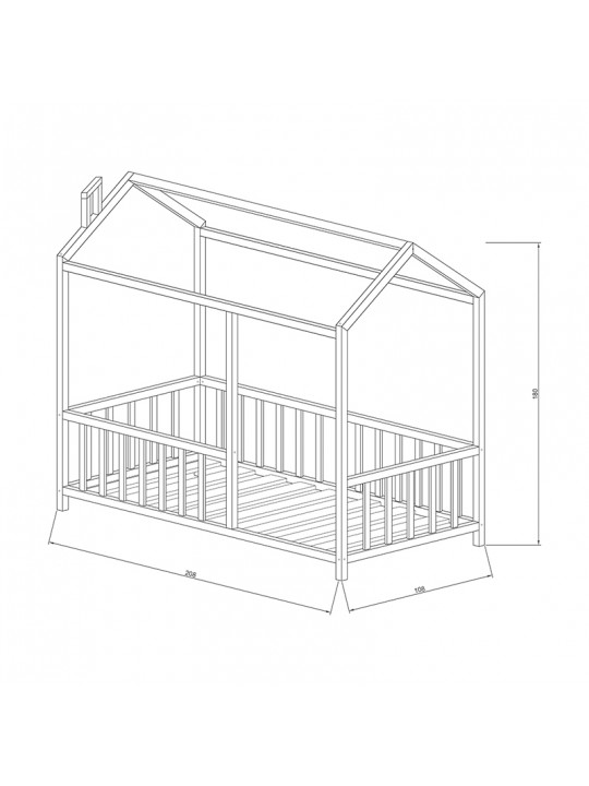 Παιδικό κρεβάτι Page pakoworld ξύλο πεύκου φυσικό 100x200εκ