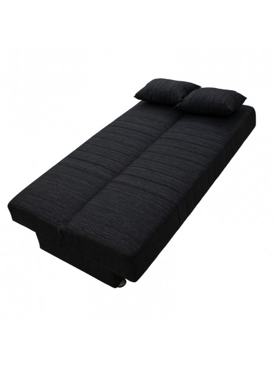 Kαναπές κρεβάτι Romina pakoworld 3θέσιος ύφασμα ανθρακί 180x75x80εκ