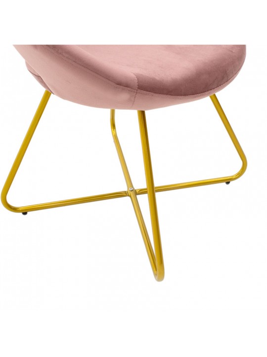 Καρέκλα Valentina pakoworld βελούδο σάπιο μήλο-χρυσό πόδι