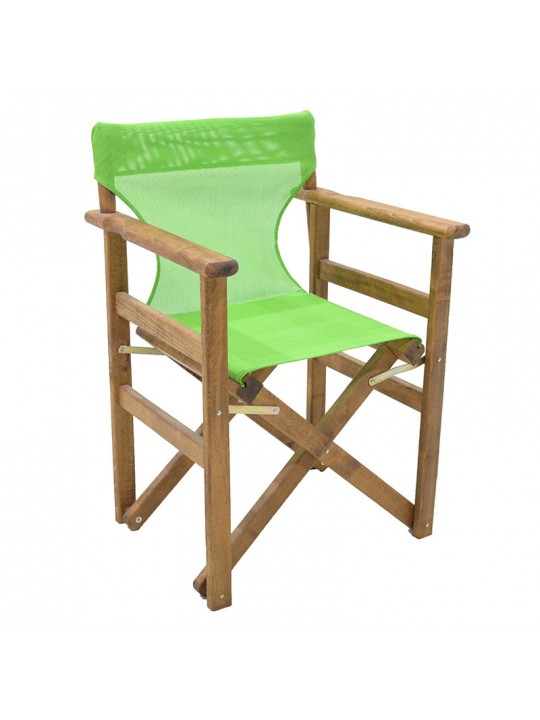Καρέκλα-πολυθρόνα σκηνοθέτη Retto pakoworld μασίφ ξύλο οξιάς καρυδί-πανί λαχανί