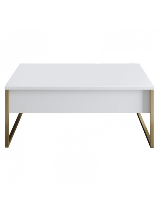 Τραπέζι σαλονιού PWF-0626 pakoworld λευκό-χρυσό 90x60x40εκ