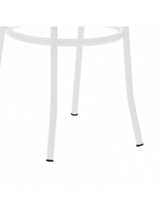 Καρέκλα Βιέννης pakoworld pe rattan μπεζ-μέταλλο λευκό