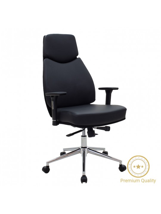 Καρέκλα γραφείου διευθυντή Sandy Premium pakoworld με PU χρώμα μαύρο