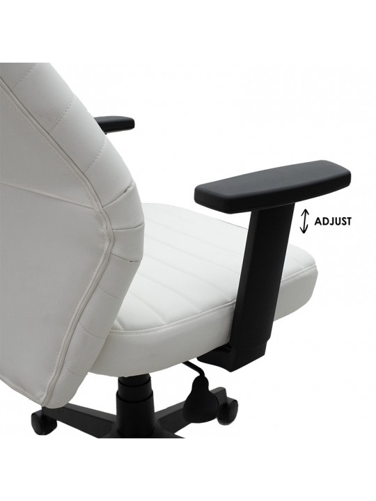 Καρέκλα γραφείου διευθυντή Benno pakoworld με pu χρώμα λευκό