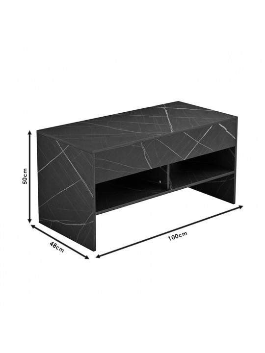Τραπέζι σαλονιού Law pakoworld πολυμορφικό γκρι μαρμάρου 100x48x50εκ
