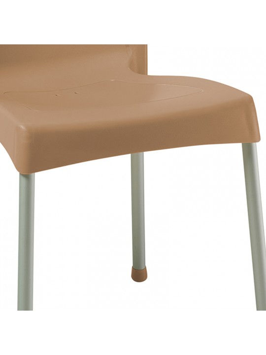 Καρέκλα Crafted pakoworld PP cappucino-αλουμίνιο γκρι