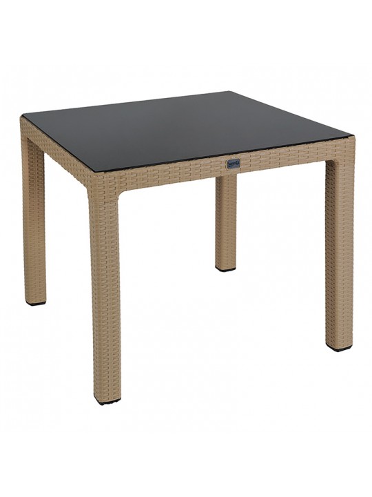 Τραπέζι Explore pakoworld με UV protection PP cappucino 90x90x73.5εκ