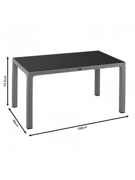 Τραπέζι Explore pakoworld με UV protection PP cappucino 150x90x73.5εκ