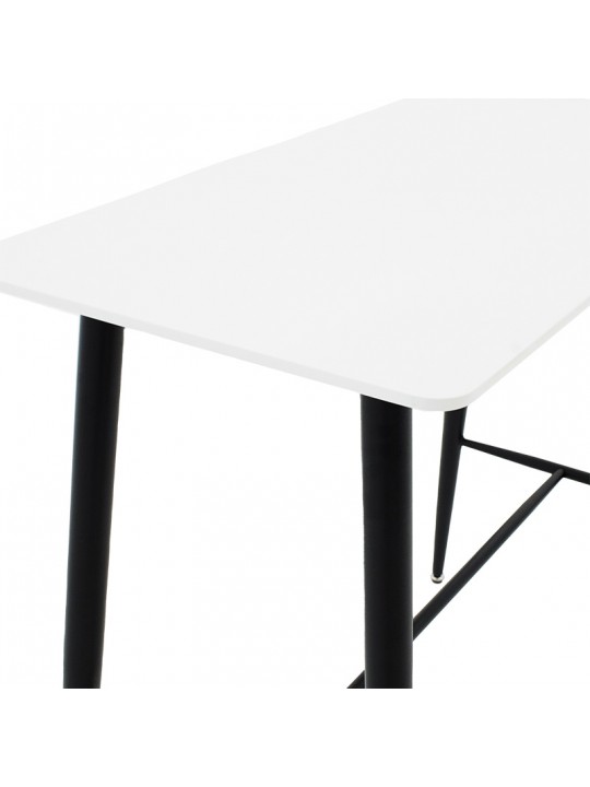 Tραπέζι μπαρ Harriet pakoworld MDF λευκό-μαύρο 120x60x105εκ