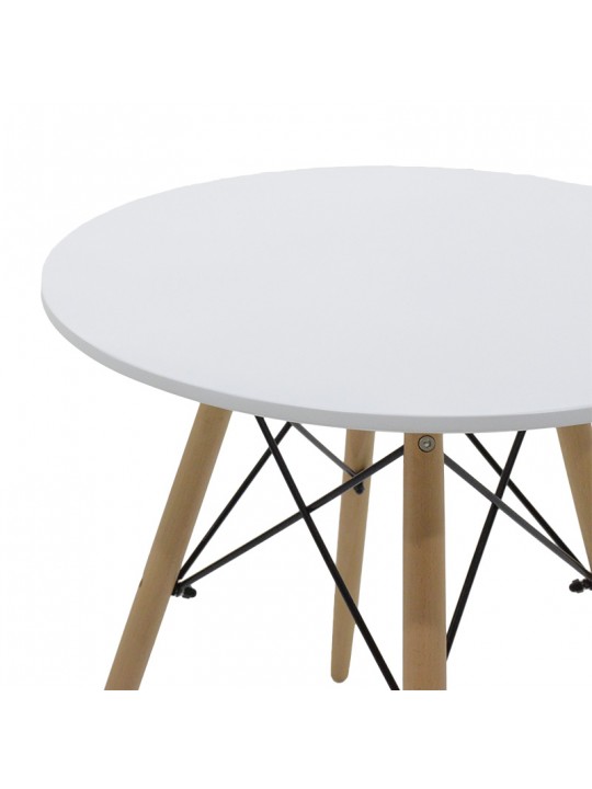 Τραπέζι Julita pakoworld Φ60 επιφάνεια MDF λευκό