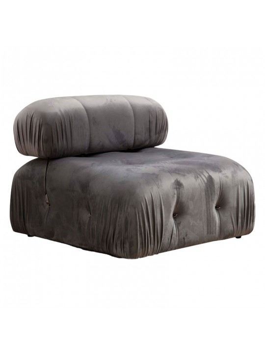 Πολυμορφικός καναπές Divine βελουτέ σε χρώμα γκρι 288/190x75εκ