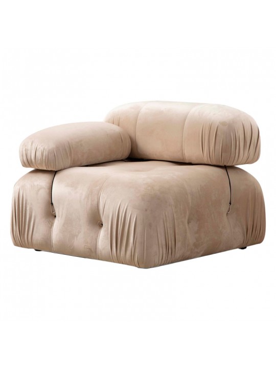 Πολυμορφικός καναπές Divine2 βελουτέ σε χρώμα σκούρο κρεμ 288/190x75εκ