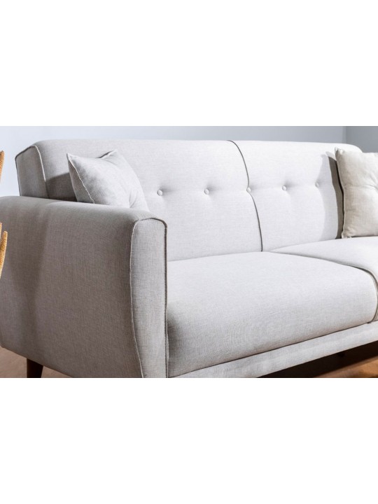 Καναπές 3θέσιος κρεβάτι PWF-0179 με ύφασμα κρεμ 205x80x85εκ
