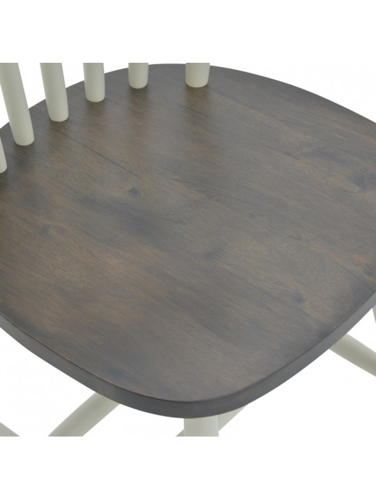 Καρέκλα Larus pakoworld φυσικό ξύλo rubberwood ανθρακί-λευκό 50x49x90εκ.