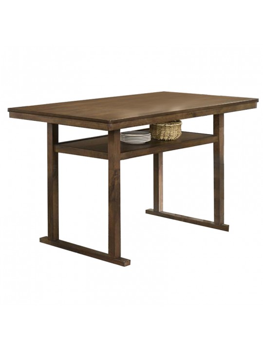 Τραπέζι μπαρ Tenor pakoworld φυσικό ξύλο rubberwood-ΜDF καρυδί 150x90x91.5εκ