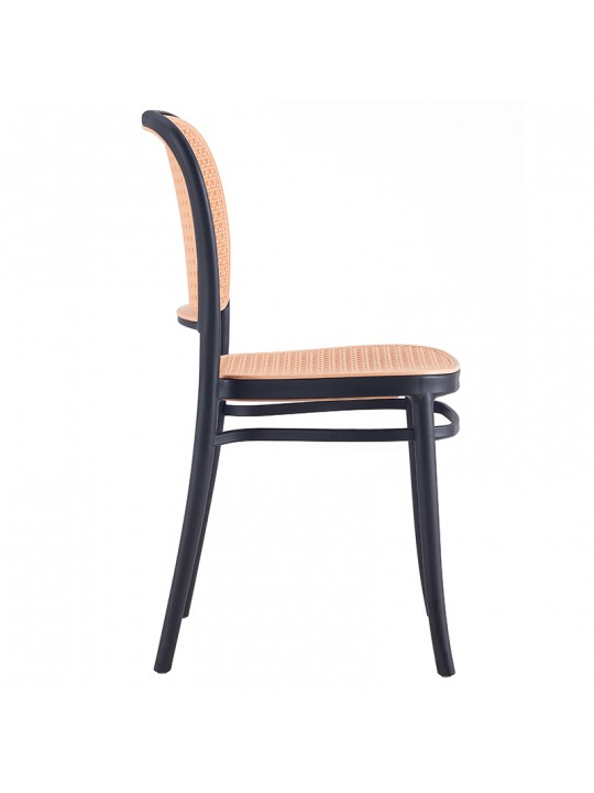 Καρέκλα Juniper pakoworld με UV protection PP μαύρο-μπεζ 51x40.5x86.5εκ.