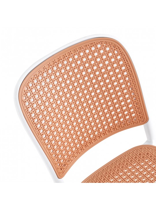 Καρέκλα Juniper pakoworld με UV protection PP μπεζ-λευκό 51x40.5x86.5εκ.