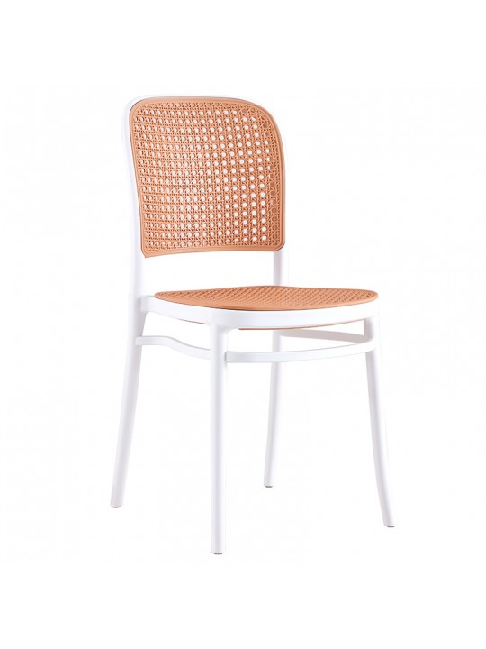 Καρέκλα Juniper pakoworld με UV protection PP μπεζ-λευκό 51x40.5x86.5εκ.