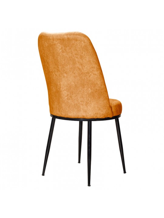 Καρέκλα Farell I pakoworld ύφασμα πορτοκαλί antique-μεταλλικό μαύρο πόδι