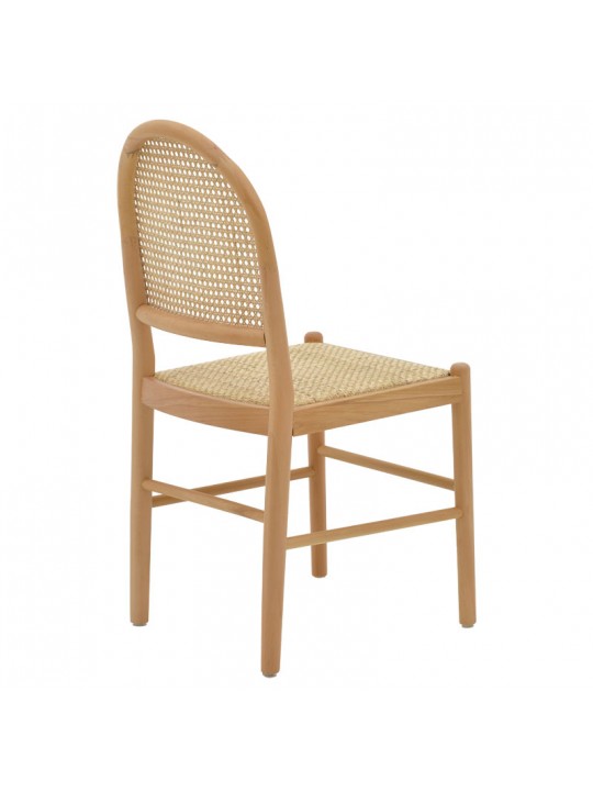 Καρέκλα Alessia pakoworld ξύλο οξιάς-rattan φυσικό 43x40x89εκ