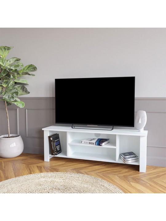 Έπιπλο τηλεόρασης Tserium pakoworld μελαμίνης λευκό 120x30x45εκ