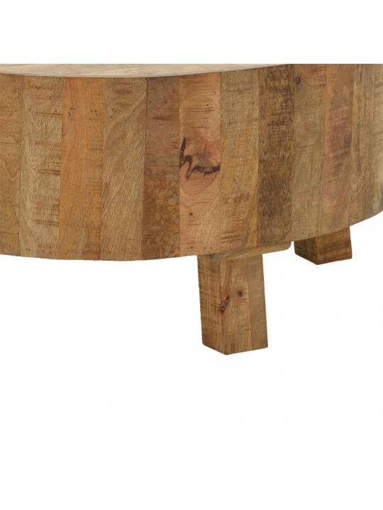 Τραπέζι σαλονιού με αποθηκευτικό χώρο Darian pakoworld μασίφ ξύλο mango φυσικό Φ90x45εκ